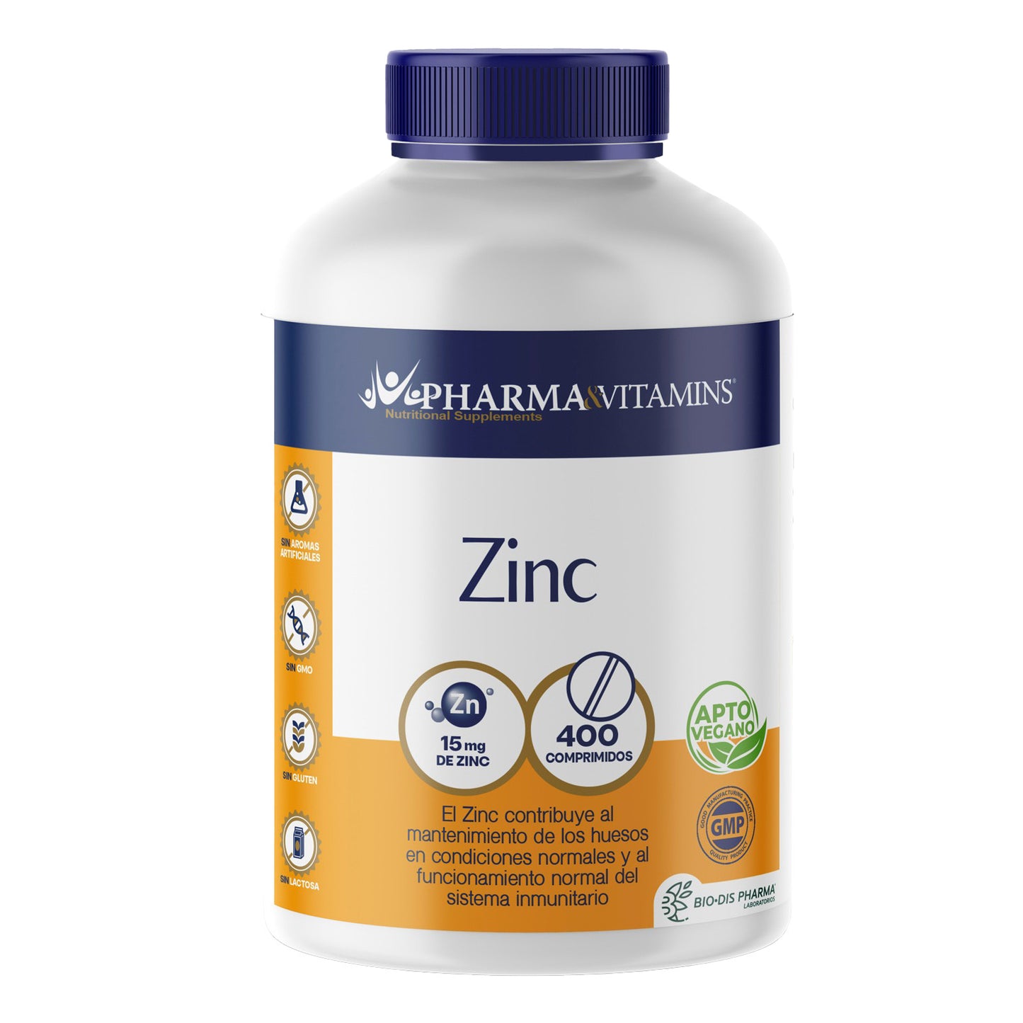 Zinc 15 mg Pharma & Vitamins 400 comprimidos