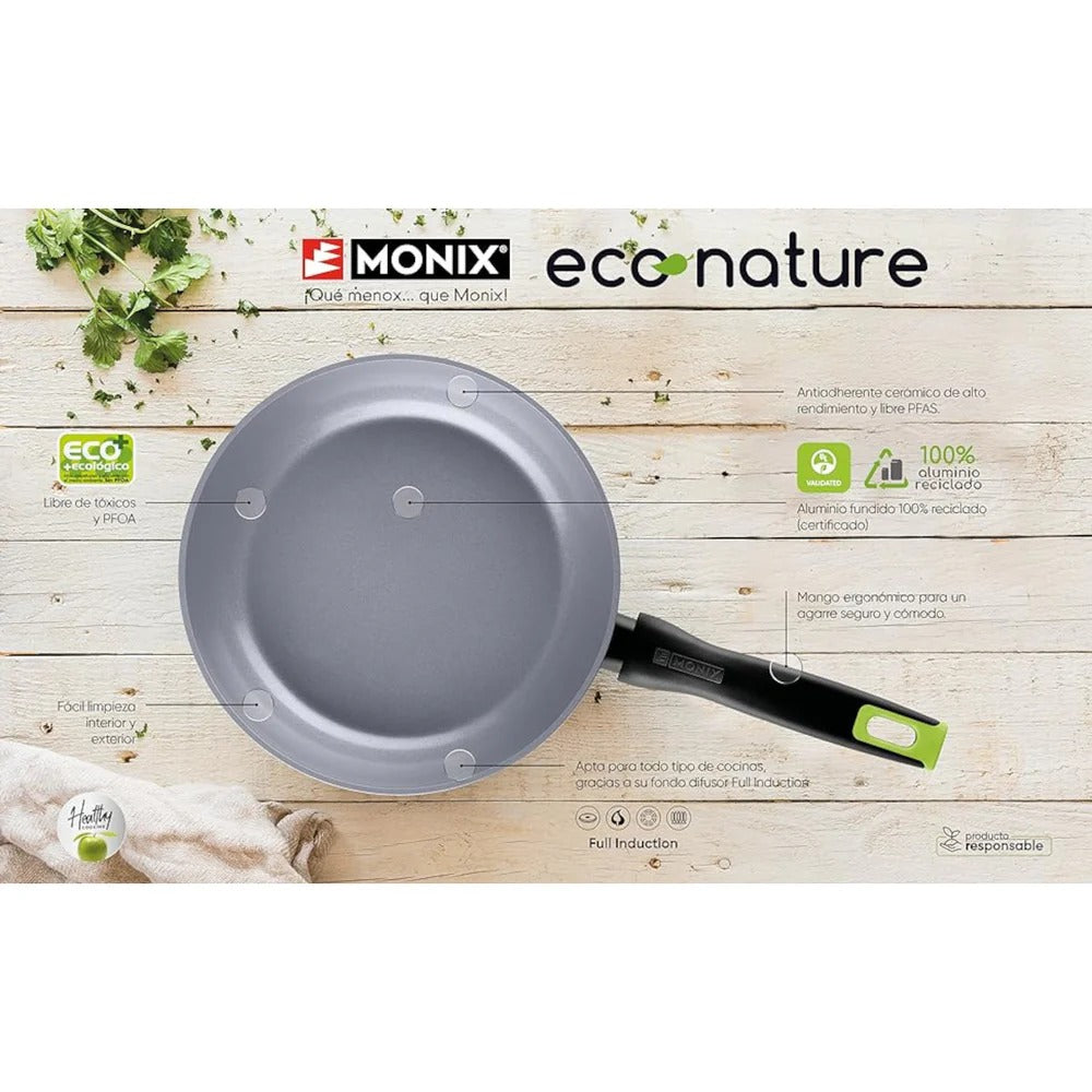 Sartén 18CM de Aluminio Forjado con Antiadherente Cerámico Eco Nature Monix