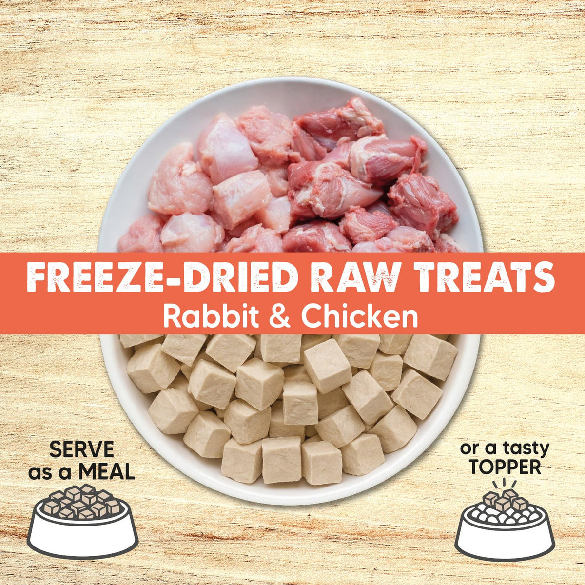 Snack Liofilizado para perros Dados de Conejo y Pollo Arquivet 50 g