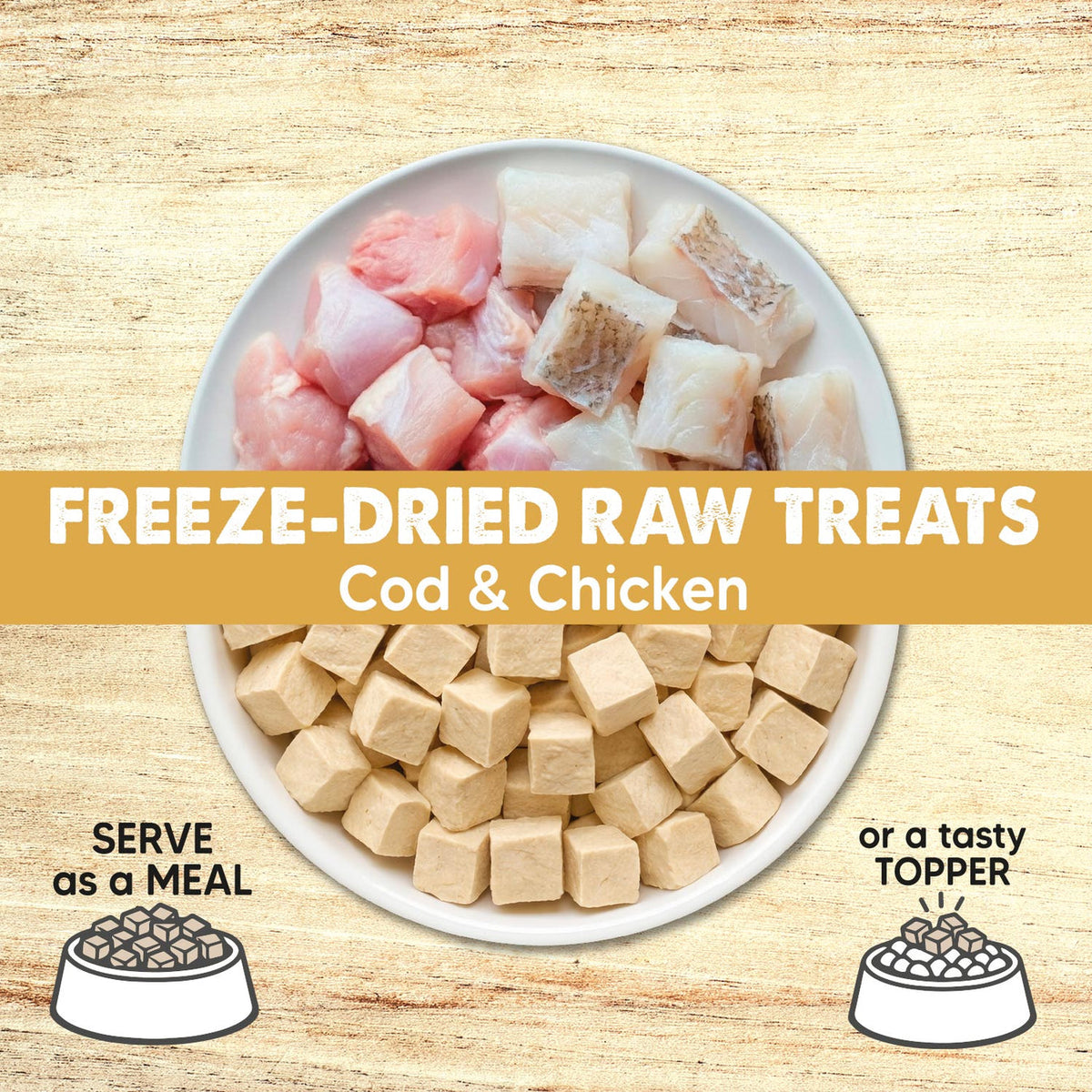 Snack Liofilizado para perros Dados de Bacalao y Pollo 50gr Arquivet