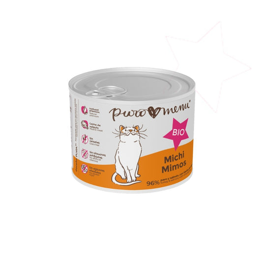 Comida Húmeda Barf Gatos Michi Mimos (Pavo y Salmón) Puromenu Lata 200 g
