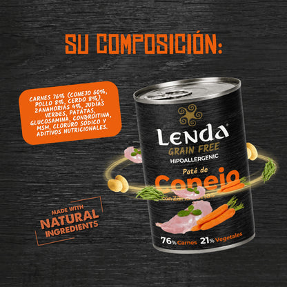 Paté para Perros de Conejo Grain Free Lenda 400 g