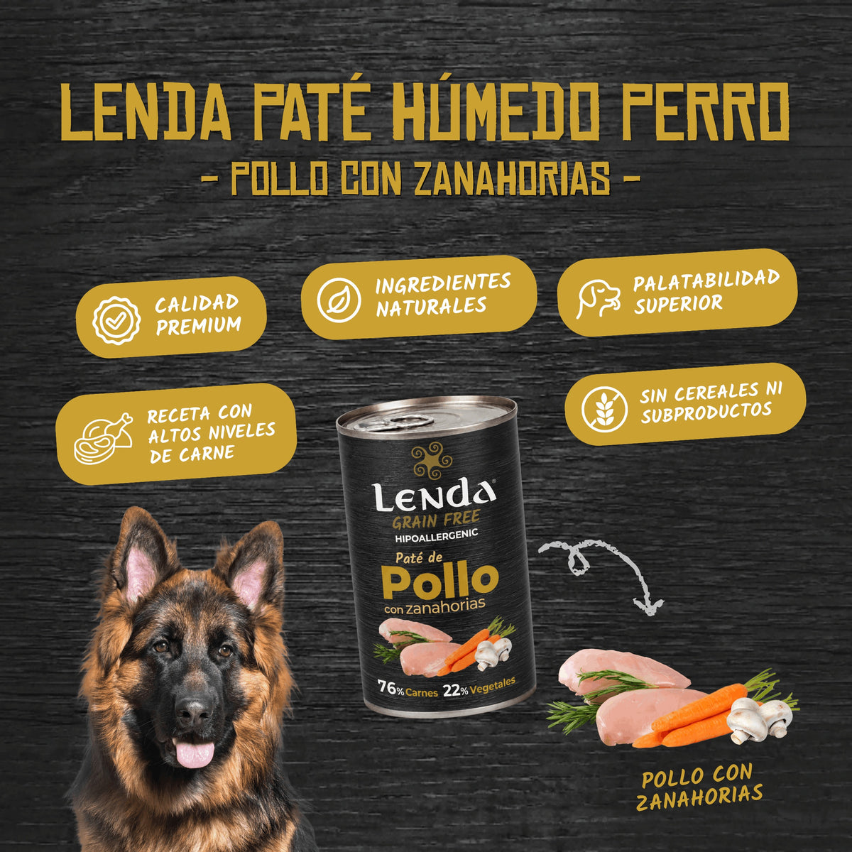 Paté para Perros de Pollo Grain Free Lenda 400 g