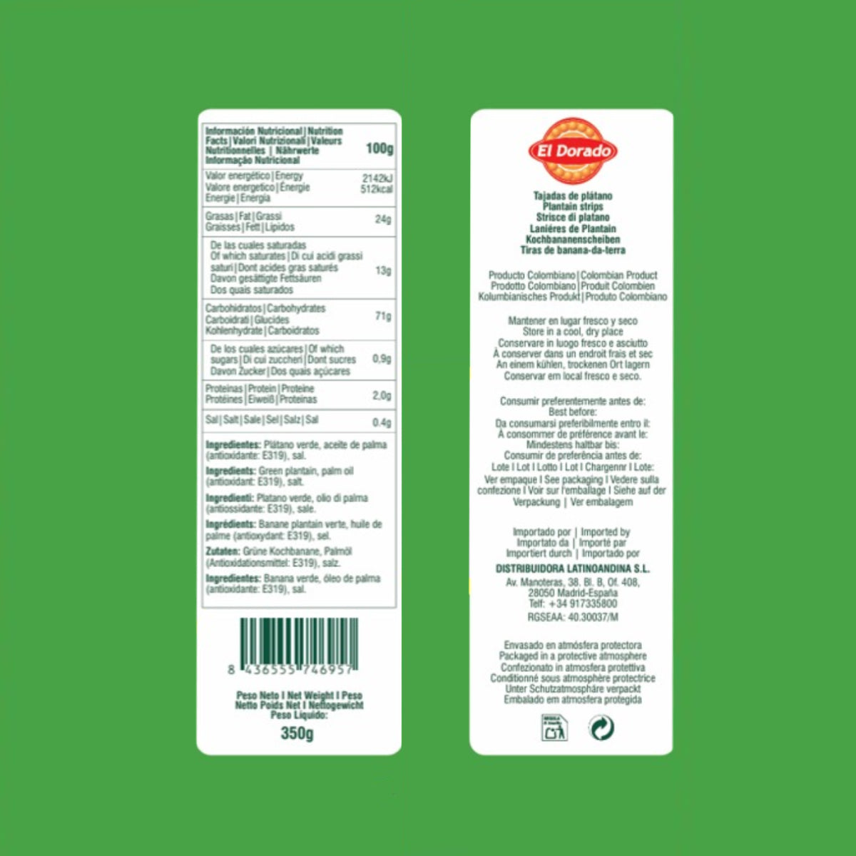 Chips Tajadas de Plátano El Dorado 350g