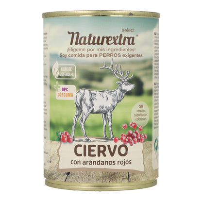 Comida húmeda para perros sabor ciervo 400 g NaturExtra