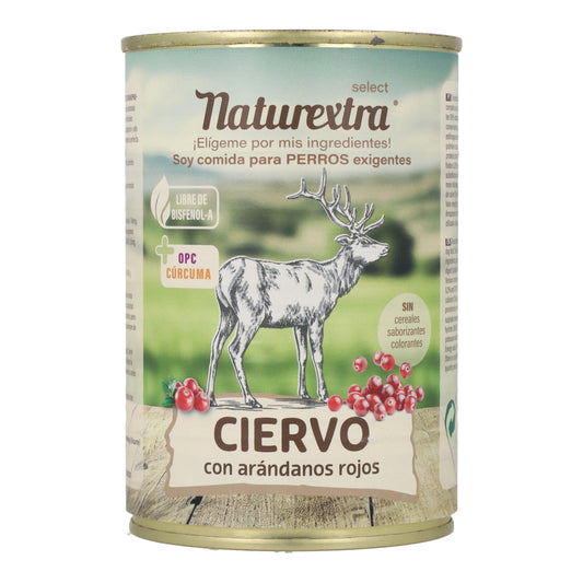 Comida húmeda para perros sabor ciervo 400 g NaturExtra