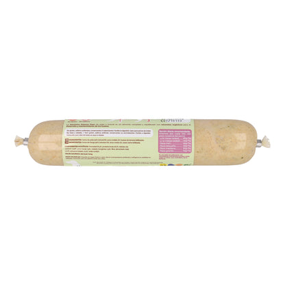 Salchicha funcional para perros para el sistema óseo con pollo y brócoli 250 g NaturExtra