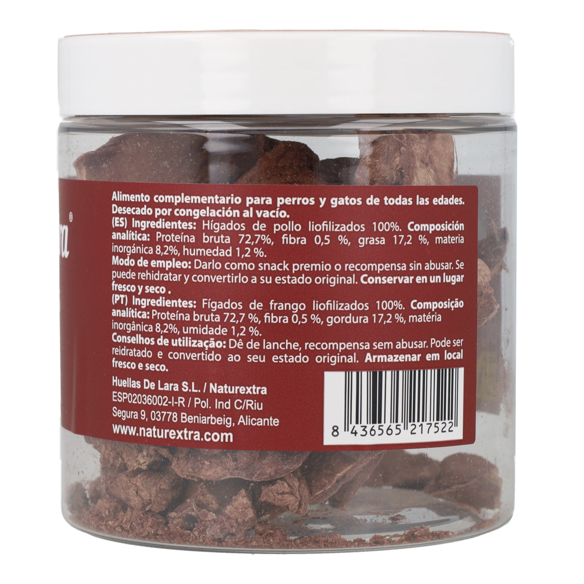 Snack natural liofilizado de hígado de pollo 60 g NaturExtra