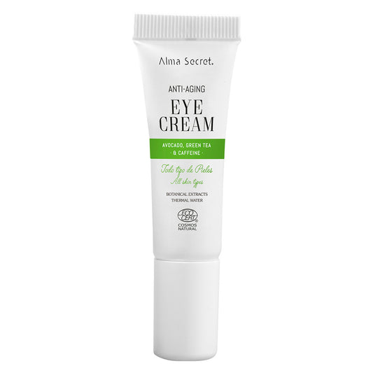 Tubo-Contorno de Ojos Antiedad con Aguacate, Té Verde & Cafeína Alma Secret 10 ml