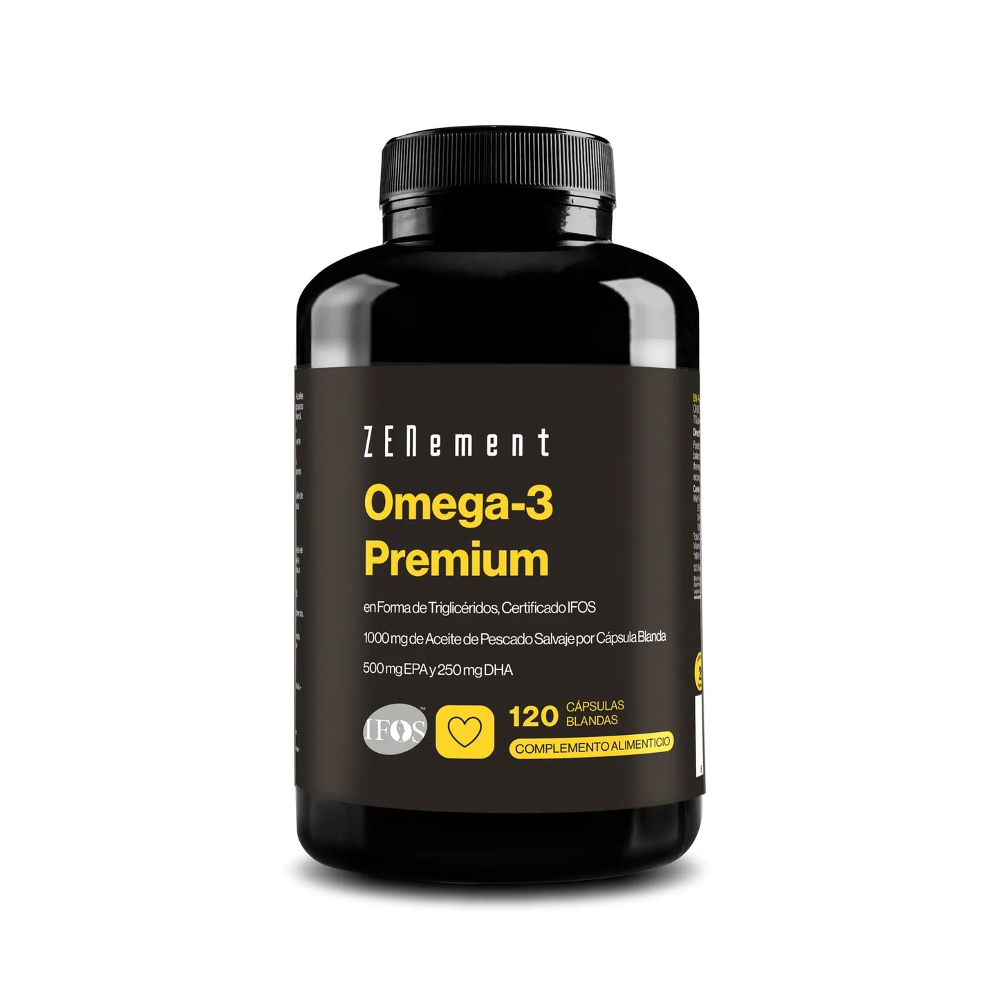 Omega 3 Premium 1000 mg 500 mg EPA 250 mg DHA Zenement 120 cápsulas blandas