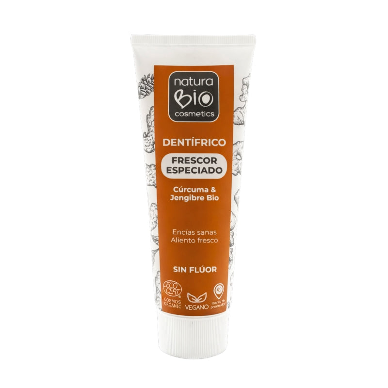 Dentífrico frescor especiado curcuma jengibre Naturabio 75 ml