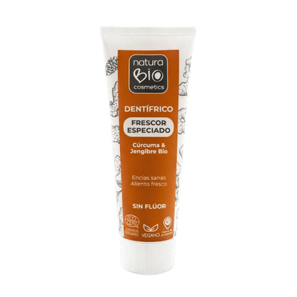 Dentífrico frescor especiado curcuma jengibre Naturabio 75 ml