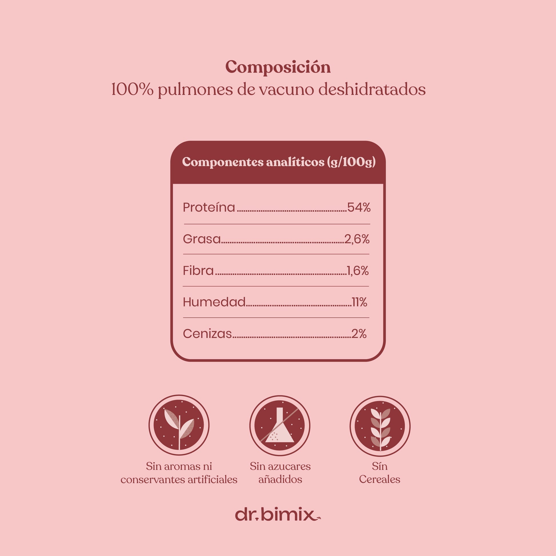 Pulmones de Ternera para Perros Snack Natural 150 g dr.bimix