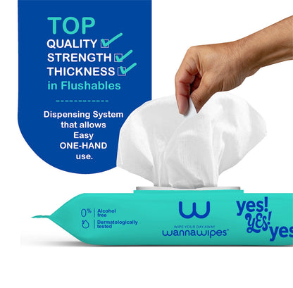 Toallitas para bebés Desechables WC Menta Wannawipes 48uds