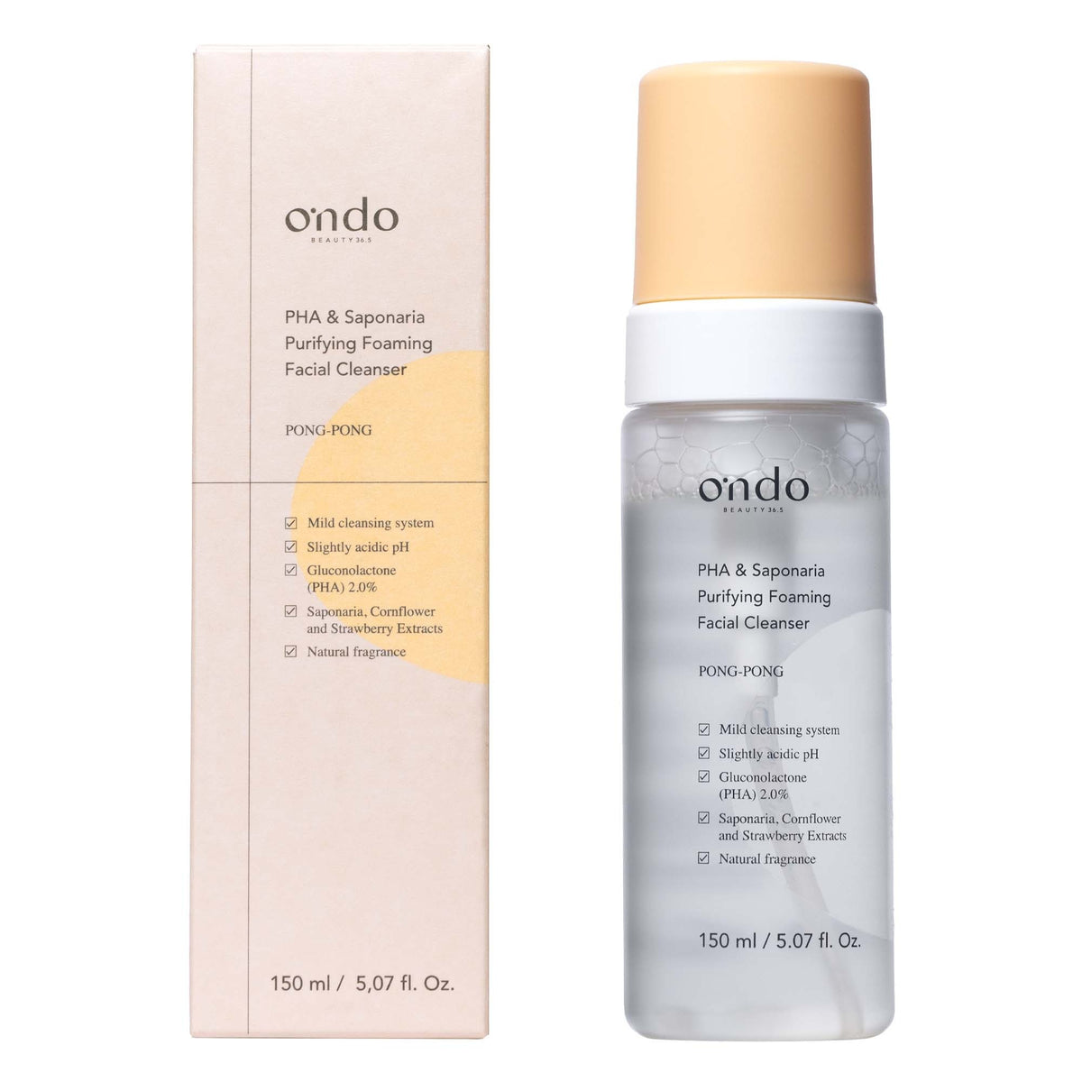 PHA & Saponaria Purifying Foaming Cleanser Ondo Beauty 36.5