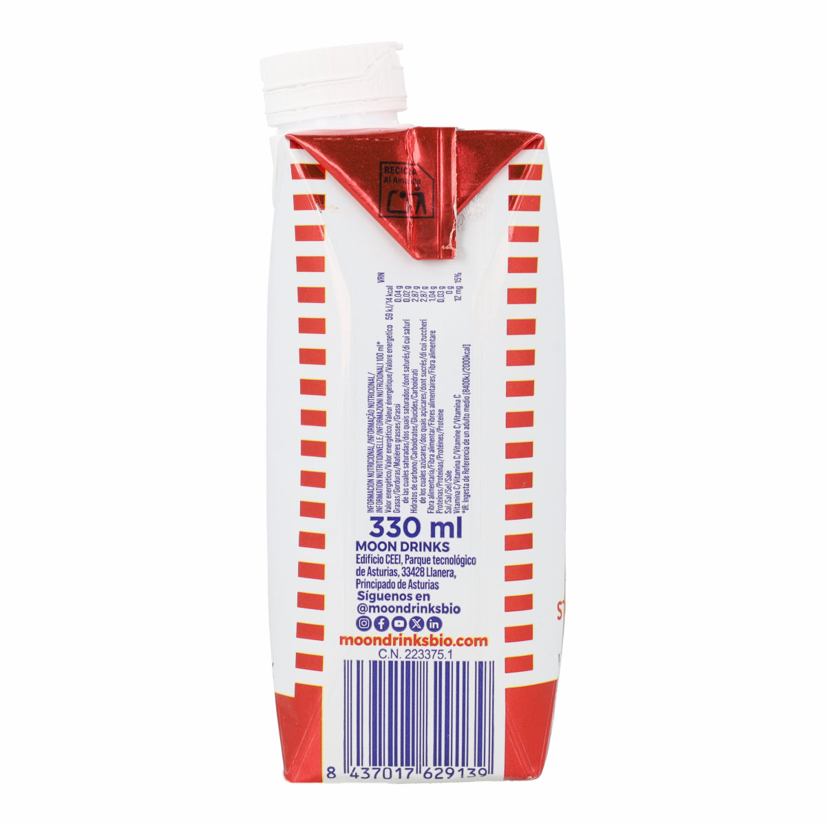 Healthy Drink Fresa y Lima Bio con Post-bióticos y Vitamina C MOONDRIKS 330 ml