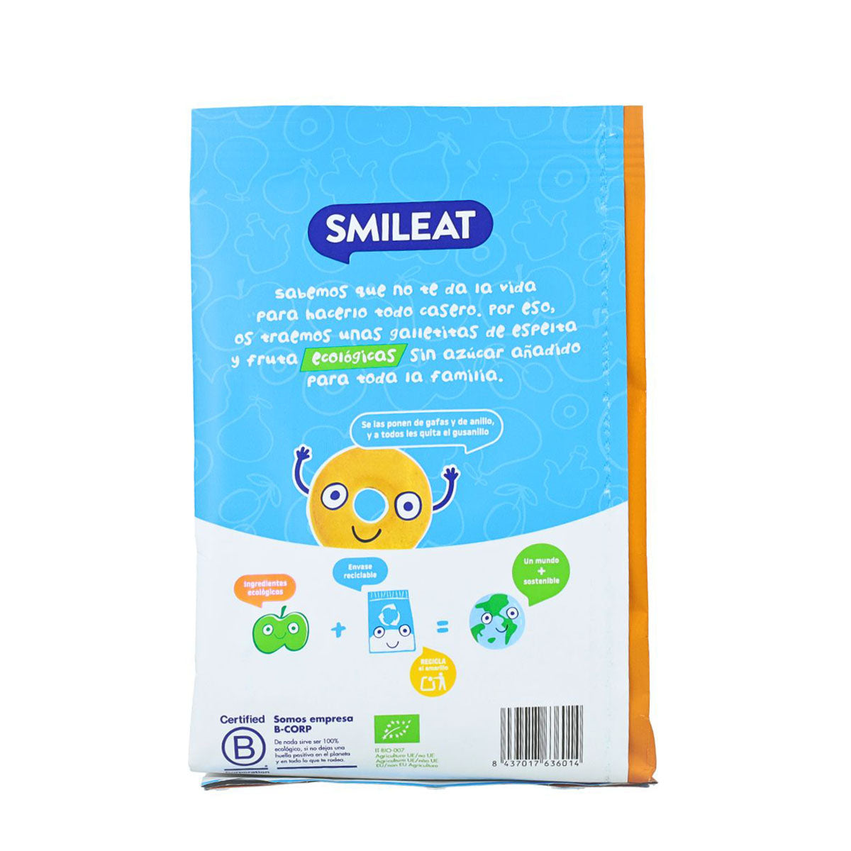 Pack 3 x Galleta espelta, avena y cacao 3x Galletas infantiles de espelta con manzana ECO 220 g Smileat