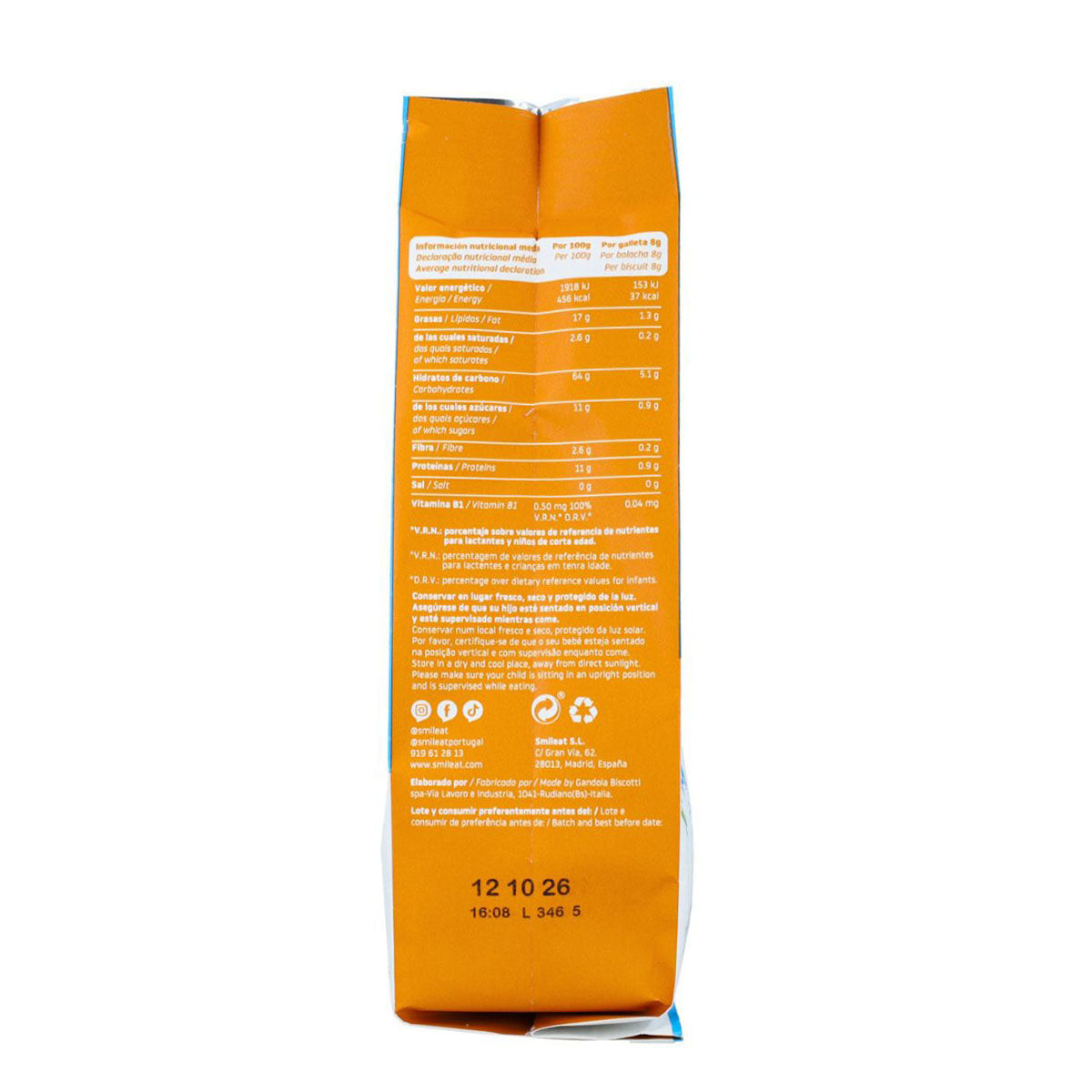 Pack 3 x Galleta espelta, avena y cacao 3x Galletas infantiles de espelta con manzana ECO 220 g Smileat