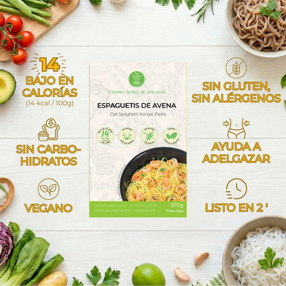 Espaguetis de Konjac y Avena Sin gluten The Konjac Shop 200g