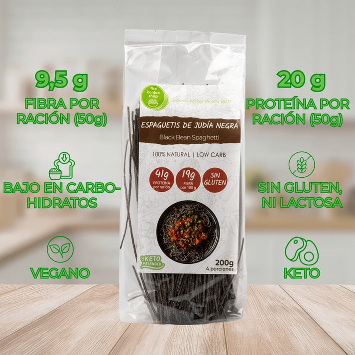 Espaguetis de Judía Negra The Konjac Shop 200g