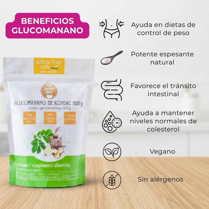 Harina de glucomanano puro  The Konjac Shop 500g