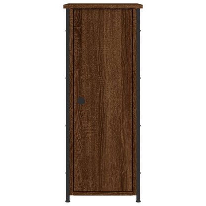 Mesita De Noche Madera De Ingeniería Marrón Roble 32x42x80 Cm_3