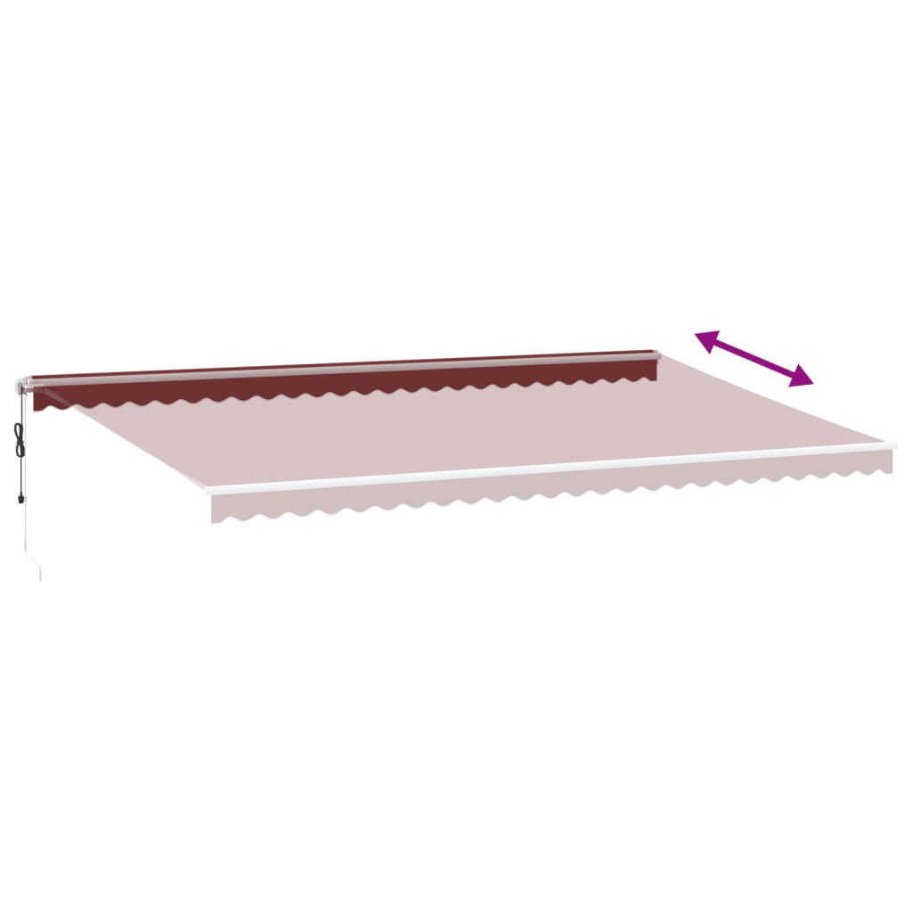 Toldo Retráctil Automático Con Luces Led Burdeos 600x350 Cm_5