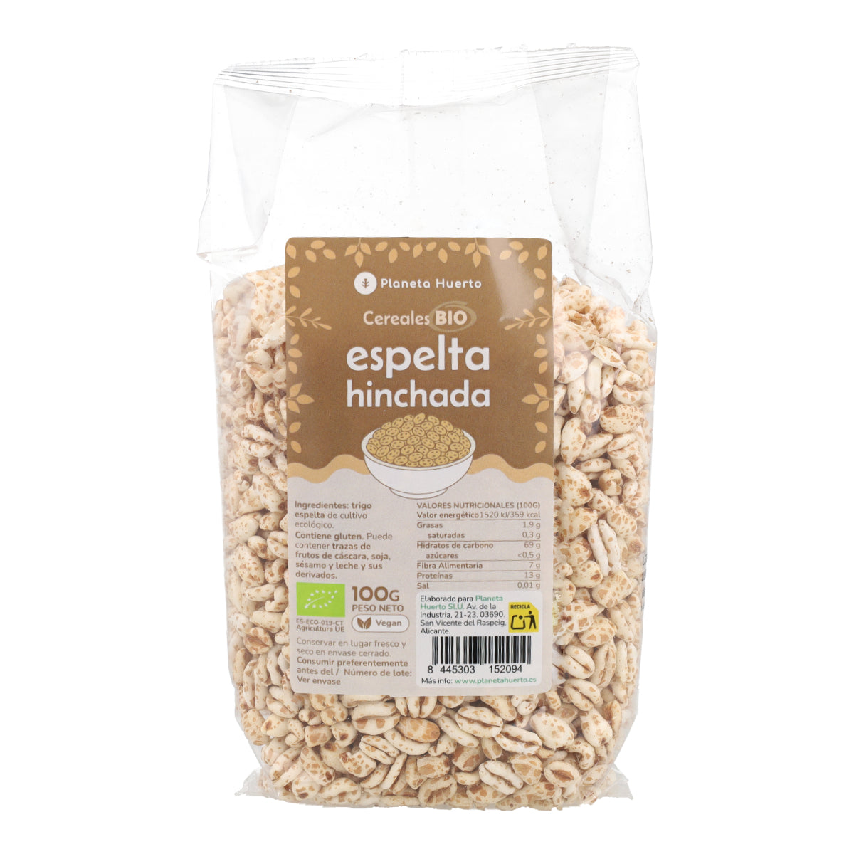 Trigo espelta hinchada ECO Planeta Huerto 100 g