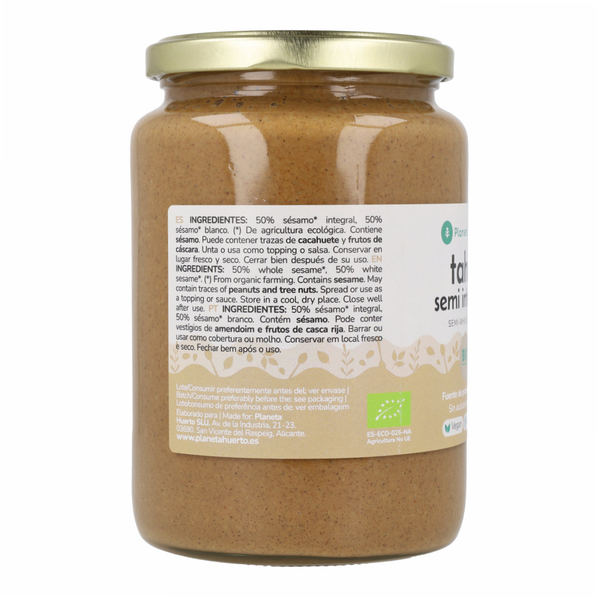 Tahín Semi Integral ECO Planeta Huerto 700 g