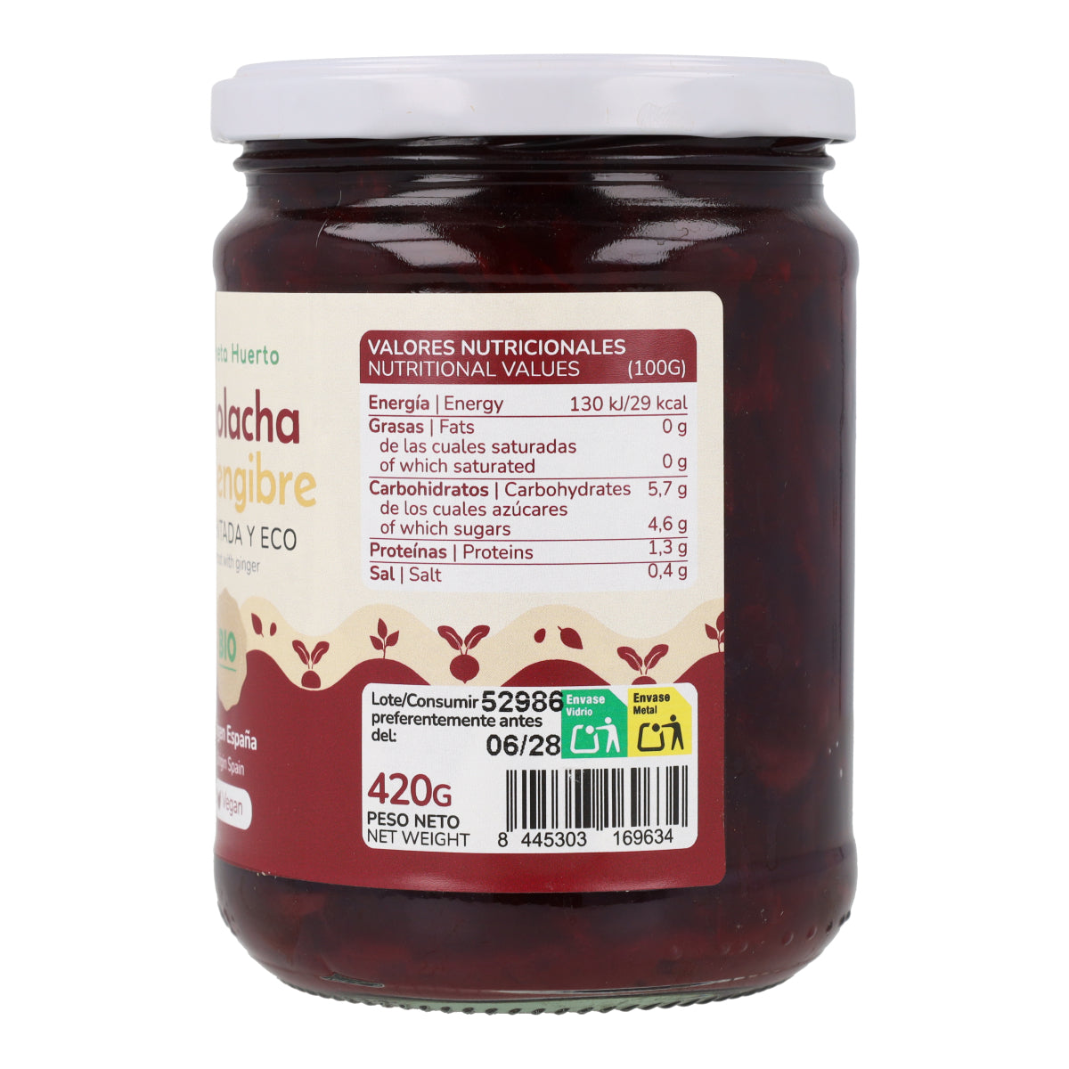 Remolacha fermentada con jengibre Eco Planeta Huerto 420 g