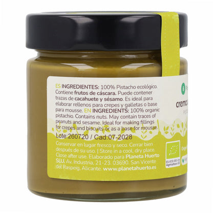 Crema de Pistacho suave 100% ECO Planeta Huerto 200 g