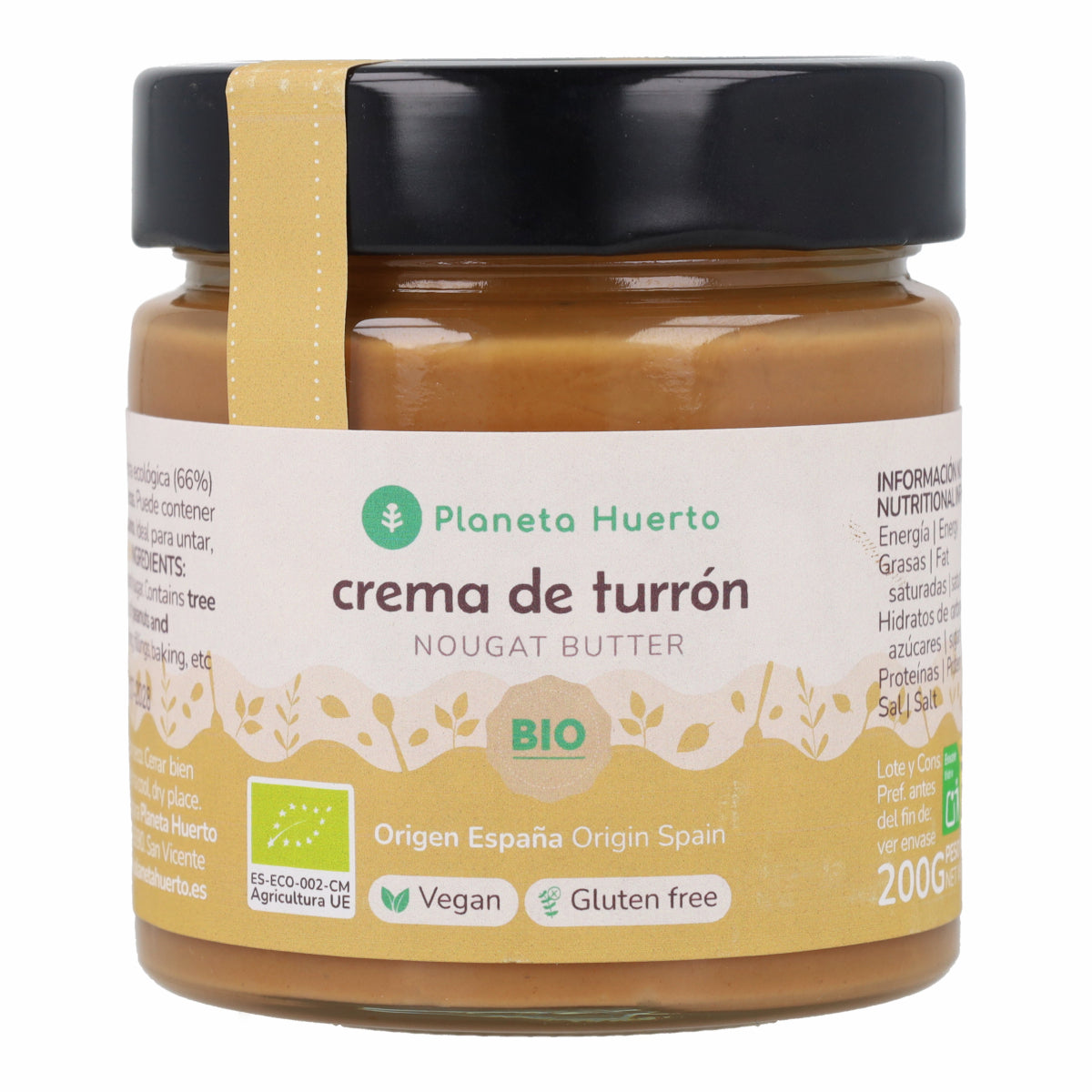 Crema de Turrón suave 100% ECO Planeta Huerto 200 g