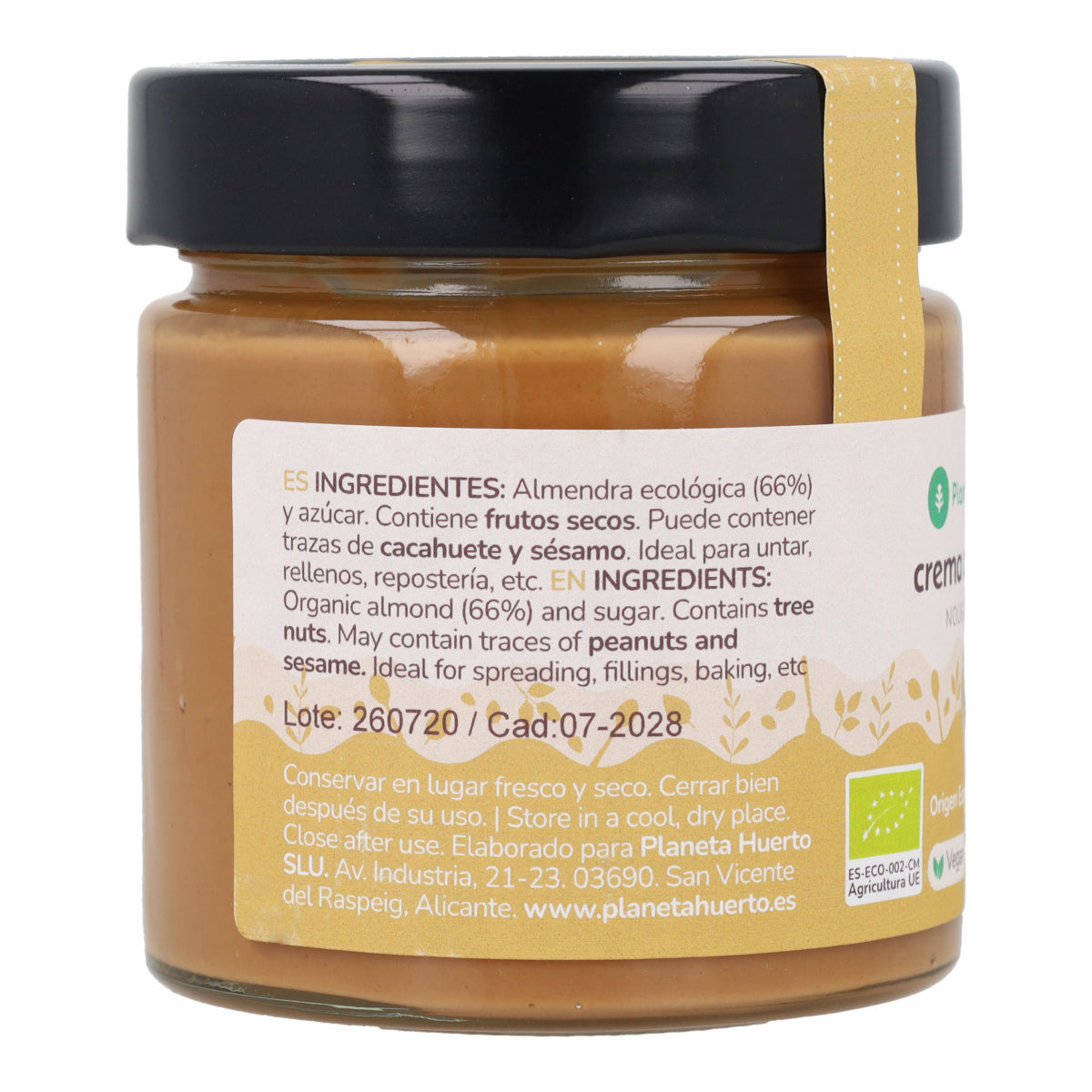 Crema de Turrón suave 100% ECO Planeta Huerto 200 g