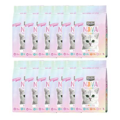 Pack 12x Kit Cat Arena Eco Nova - Confetti 7 L Arena para gatos