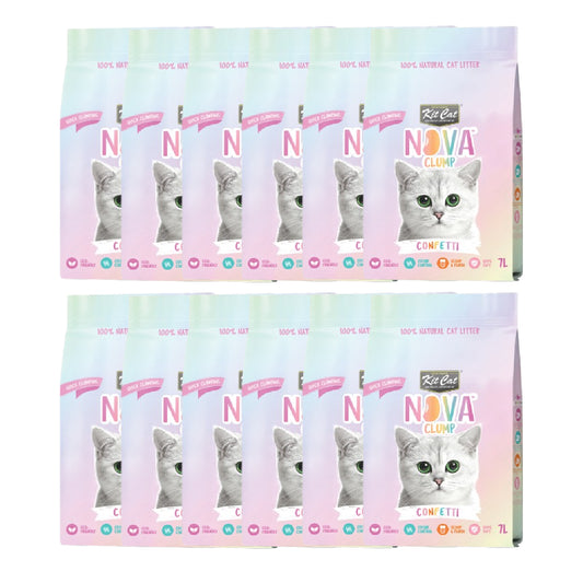 Pack 12x Kit Cat Arena Eco Nova - Confetti 7 L Arena para gatos