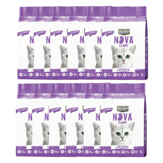 Kit Cat Nova Pack Ahorro 12 - Lavander 7 L Arena Vegetal para gatos
