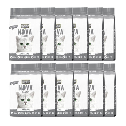 Kit Cat Nova Pack Ahorro 12 - Charcoal 7 L Arena Vegetal para gatos