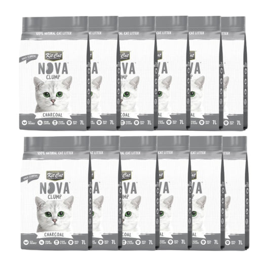 Kit Cat Nova Pack Ahorro 12 - Charcoal 7 L Arena Vegetal para gatos