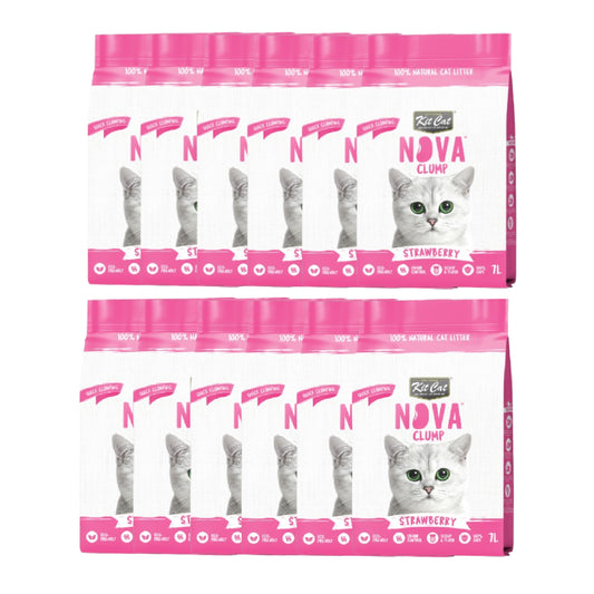 Kit Cat Nova Pack Ahorro 12 - Strawberry 7 L Arena Vegetal para gatos