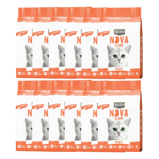 Kit Cat Nova Pack Ahorro 12 - Peach 7 L Arena Vegetal para gatos