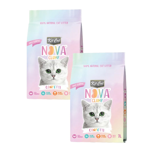 Pack 2x Kit Cat Nova Pack Ahorro - Confetti 7 L Arena Vegetal para gatos