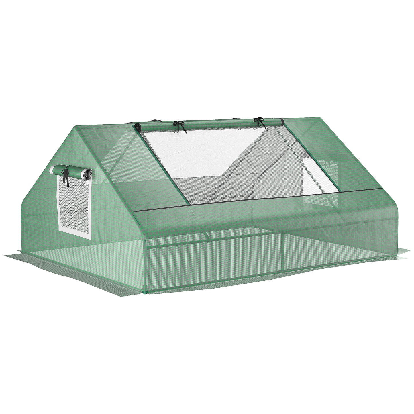Outsunny Invernadero De Exterior Con 4 Ventanas Enrollables 180x140x80 Cm Verde_0