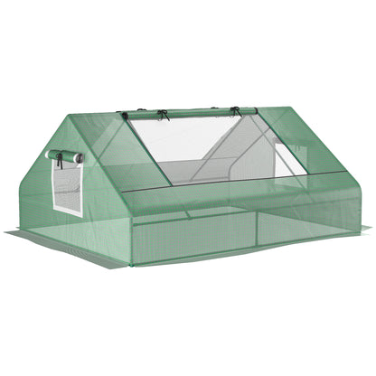 Outsunny Invernadero De Exterior Con 4 Ventanas Enrollables 180x140x80 Cm Verde_0