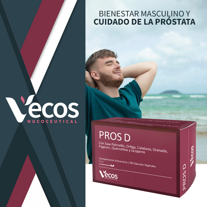 Pros D Vecos 60 Cápsulas | Función Urinaria Y Salud Masculina | Saw Palmetto, Zinc Y Vitamina D_1