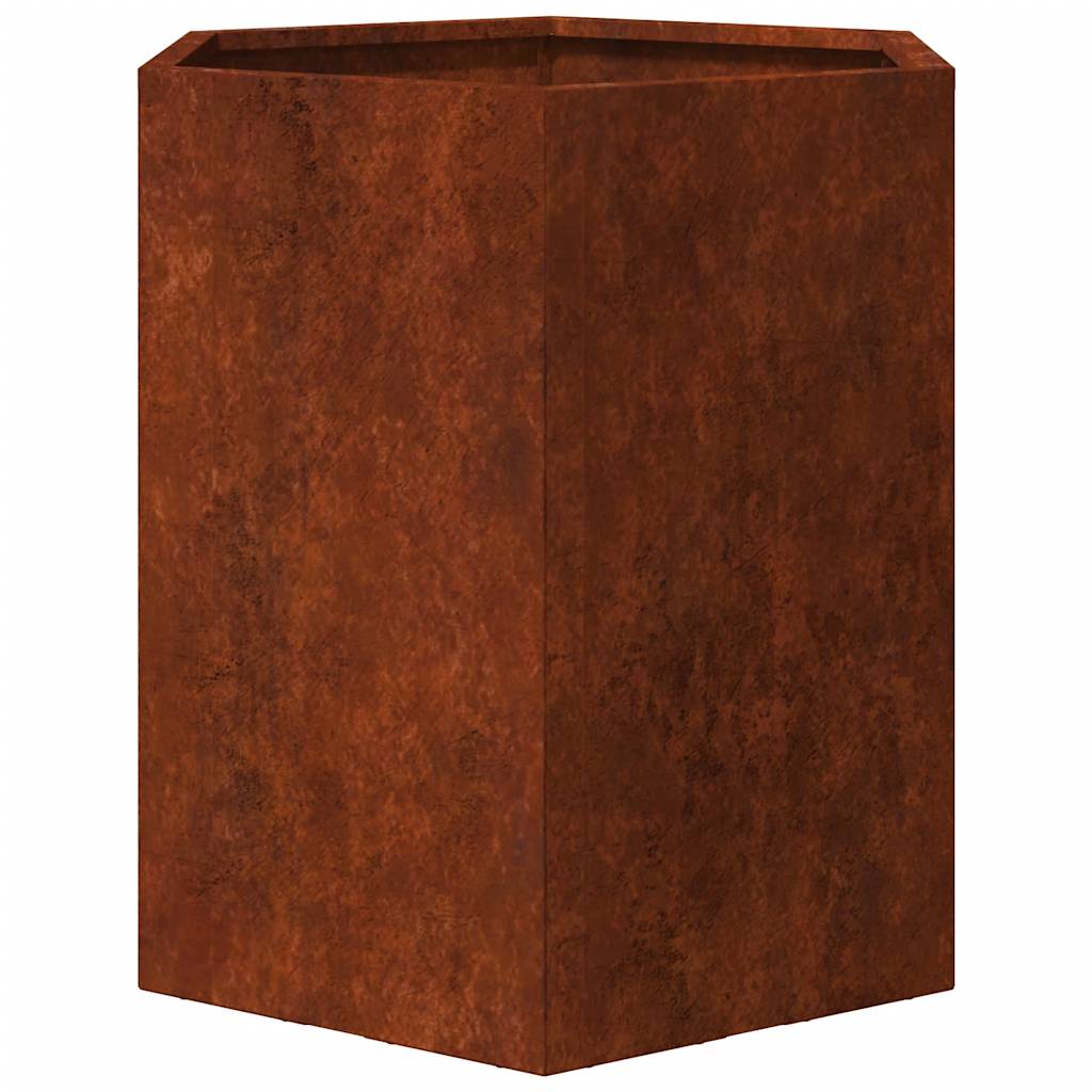 Jardinera De Acero Corten Oxidado 40x40x45 Cm_4