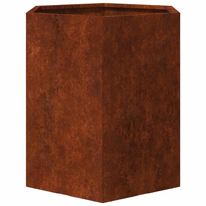 Jardinera De Acero Corten Oxidado 40x40x45 Cm_4