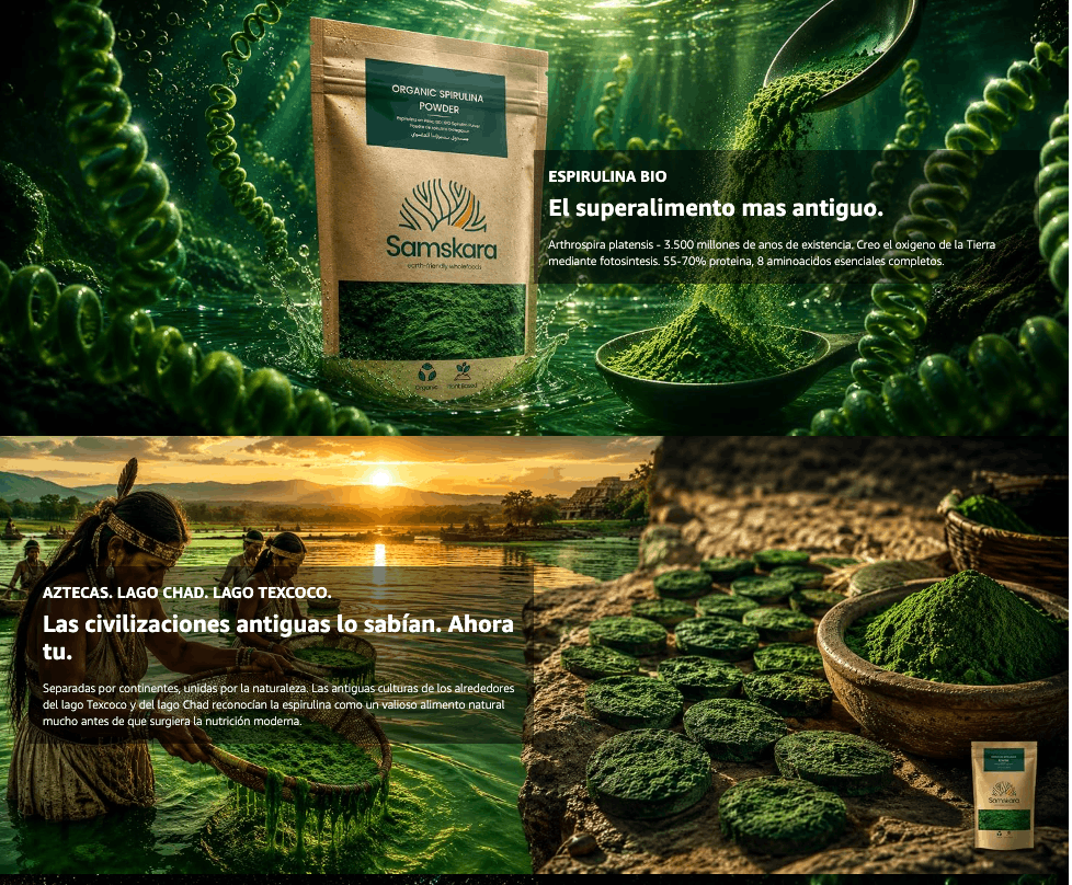 Espirulina En Polvo Bio - 1kg | Superalimento Ecológico Vegano Para Batidos, Smoothies Y Zumos, Sin Azúcares Añadidos_2