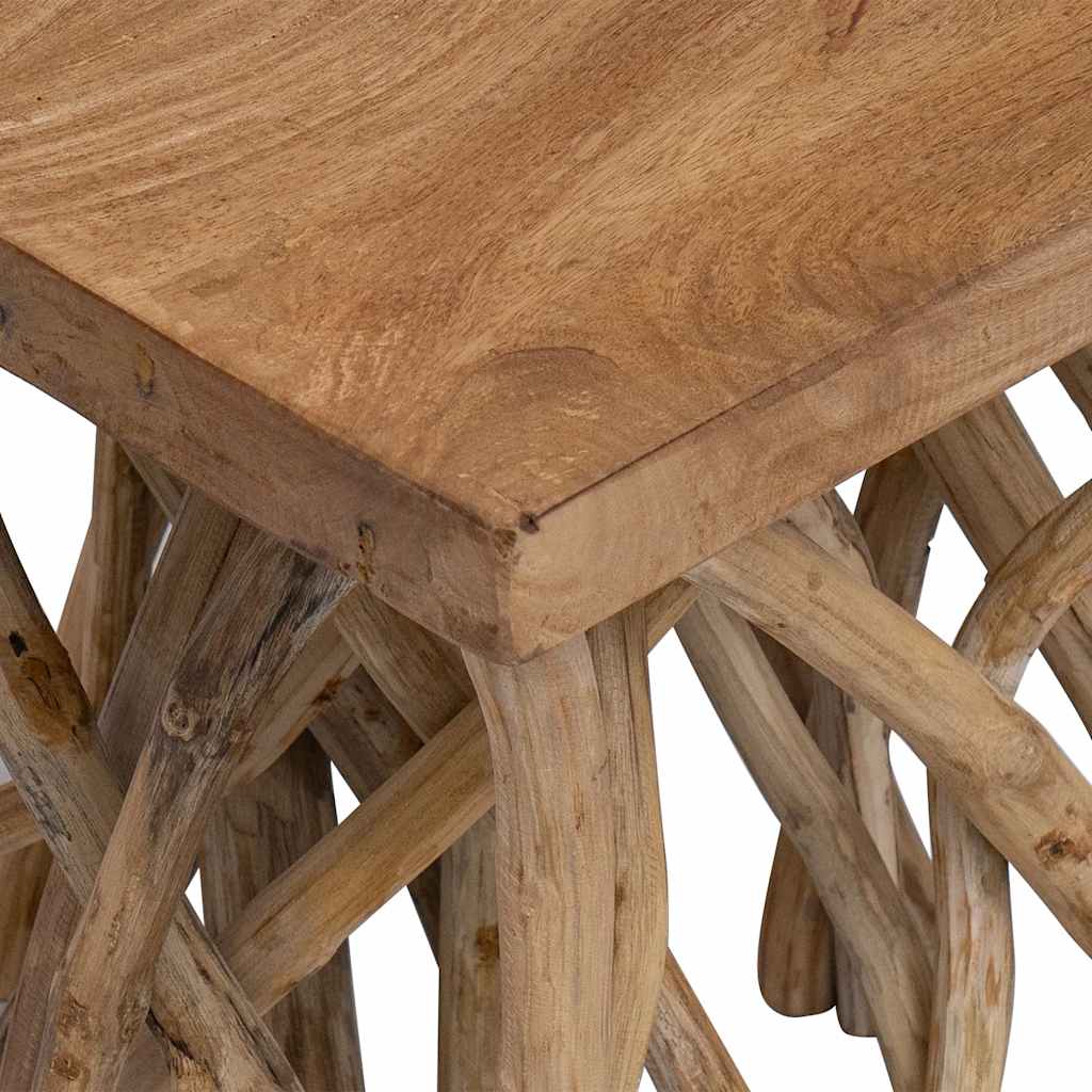 Mesa De Centro De Troncos Madera Reciclada Mixta 40x40x40 Cm_1