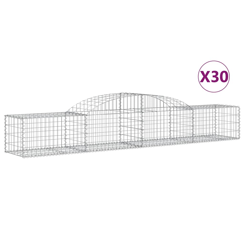 Cestas De Gaviones 30 Uds Forma De Arco Hierro 300x50x40/60 Cm_0