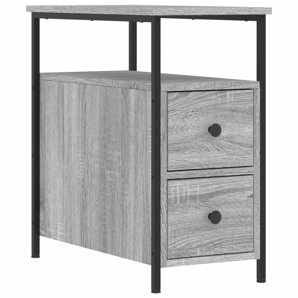 Mesita De Noche Madera De Ingeniería Gris Sonoma 30x60x60 Cm_0
